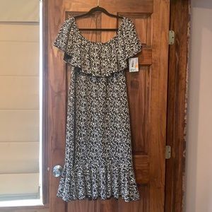 Lularoe Cici Dress Black & White 2XL NWT